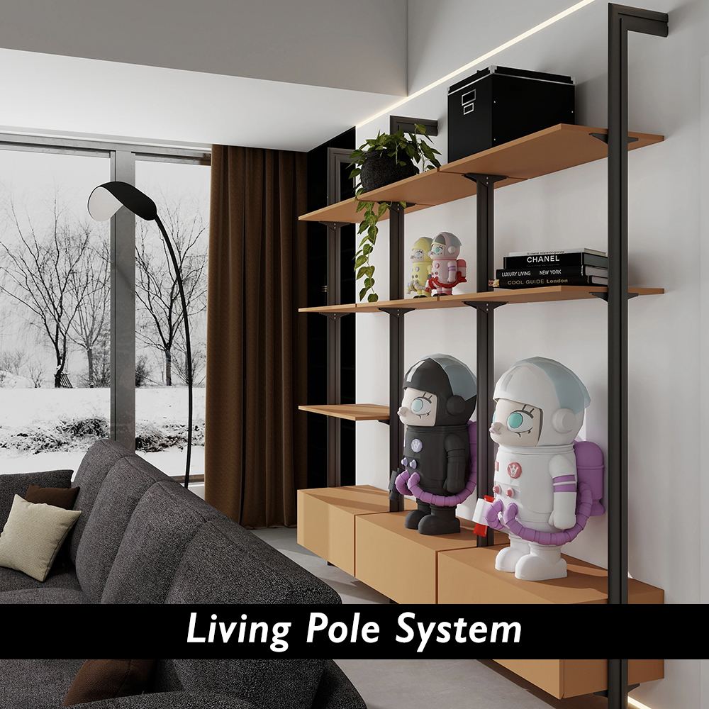 Living Rm Pole System Pearl Grey Living Rm Pole System Pearl Grey